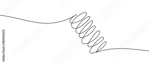 Spring in one continuous line simple linear style. Editable stroke.