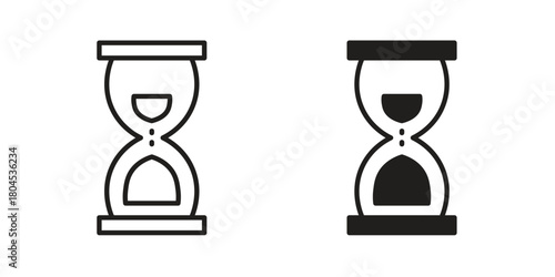 Hourglass end icon symbol. Illustration for web and mobile app. Line and solid style