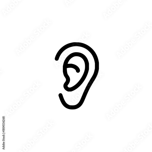 Ear anatomy outline vector illustration for medical design and hearing aid concepts and health related projects