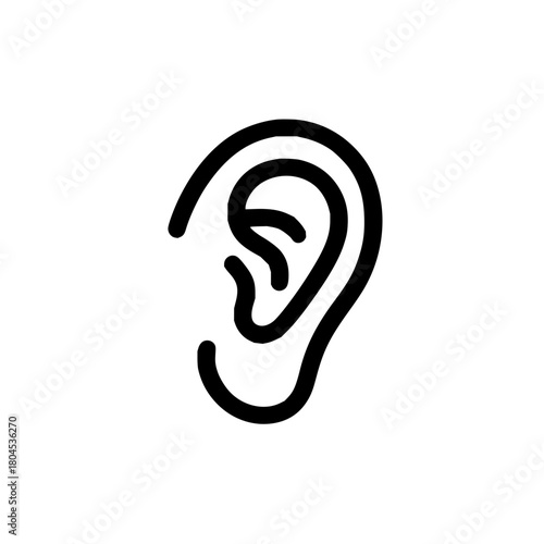 Ear anatomy hearing sense organ medical illustration human body part listening icon vector graphic design