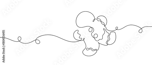 Gingerbread cookies in one continuous line simple linear style. Editable stroke.