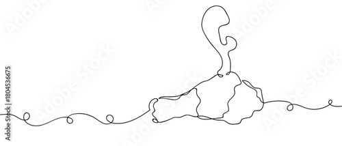 Smoked fried chicken in one continuous line simple linear style. Editable stroke.