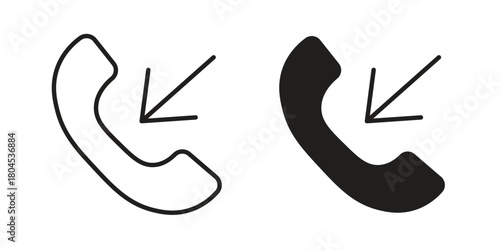 Incoming Call icon symbol. Illustration for web and mobile app. Line and solid style