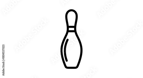 A simple, minimalist outline illustration of a single bowling pin standing upright.