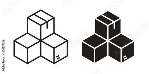 Inventory icon symbol. Illustration for web and mobile app. Line and solid style