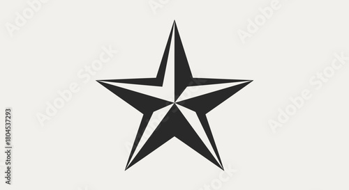 A simple, black and white star graphic on a plain, neutral background.