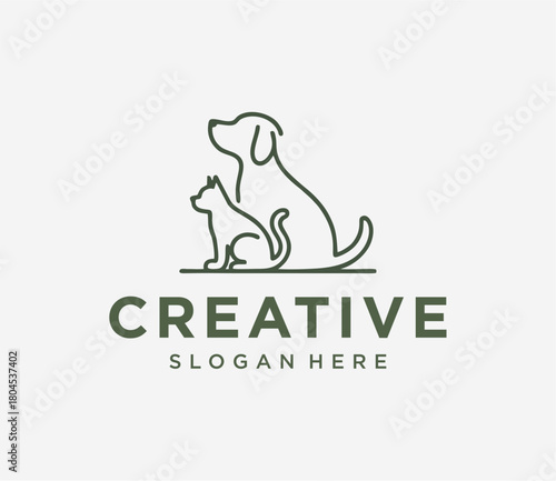 dog and cat vector logo design