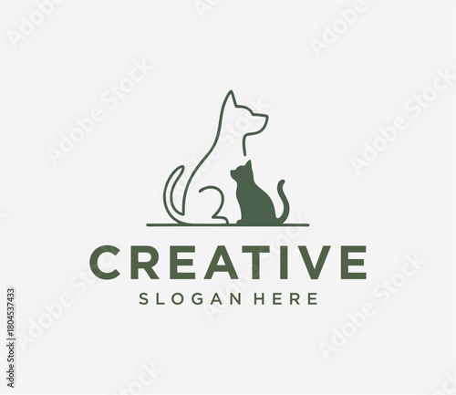 dog and cat vector logo design