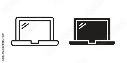 Laptop icon symbol. Illustration for web and mobile app. Line and solid style