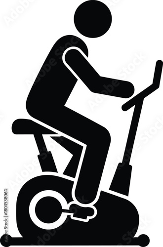 Exercise bike workout stationary bike cardio training fitness equipment eps silhouette