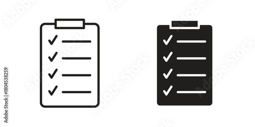 List check icon symbol. Illustration for web and mobile app. Line and solid style