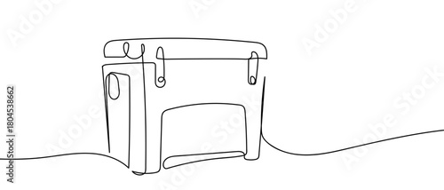 Cooler in one continuous line simple linear style. Editable stroke.