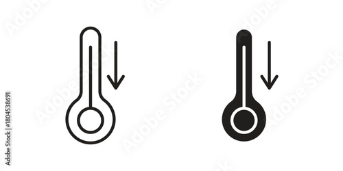 Low Temperature icon symbol. Illustration for web and mobile app. Line and solid style