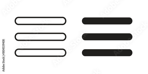 Menu icon symbol. Illustration for web and mobile app. Line and solid style