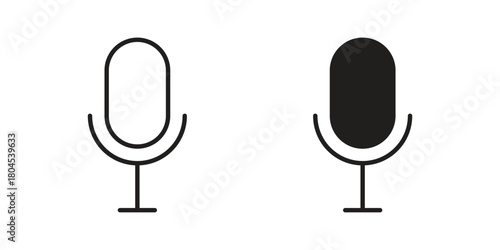 Microphone icon symbol. Illustration for web and mobile app. Line and solid style