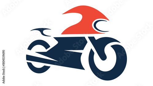 Abstract motorcycle rider logo