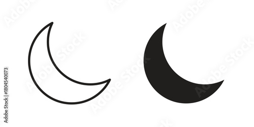Moon icon symbol. Illustration for web and mobile app. Line and solid style