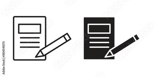 Notebook icon symbol. Illustration for web and mobile app. Line and solid style