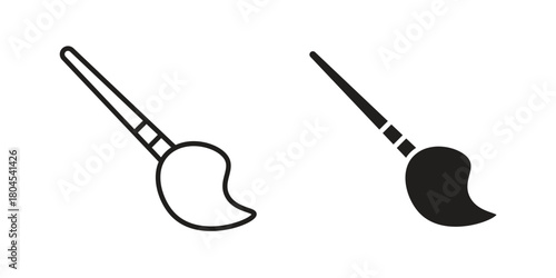 Paint brush icon symbol. Illustration for web and mobile app. Line and solid style