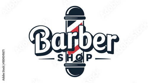 Barber shop pole vintage emblem