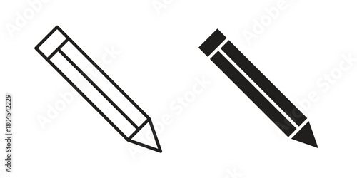 Pencil icon symbol. Illustration for web and mobile app. Line and solid style