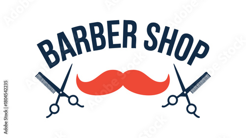 Barber shop mustache icon style