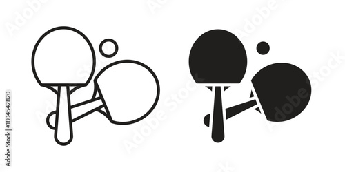 Ping pong icon symbol. Illustration for web and mobile app. Line and solid style