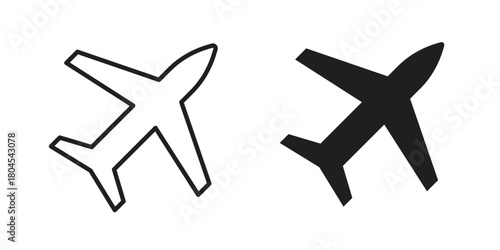 Plane icon symbol. Illustration for web and mobile app. Line and solid style