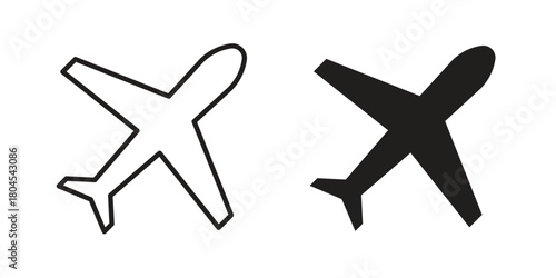 Plane icon symbol. Illustration for web and mobile app. Line and solid style
