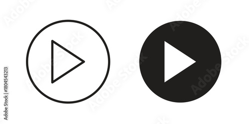 Play icon symbol. Illustration for web and mobile app. Line and solid style
