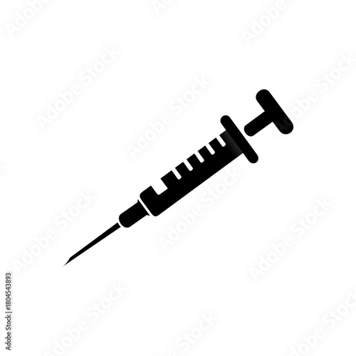 Syringe icon vector, injection, filled flat sign, solid pictogram