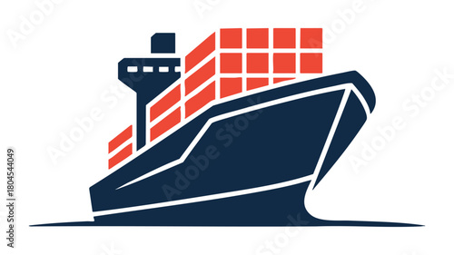 Cargo ship icon vector graphic