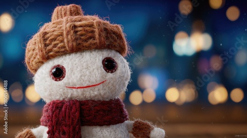 Wallpaper Mural Cute Christmas snowman with soft bokeh lights in a cozy winter closeup scene Torontodigital.ca