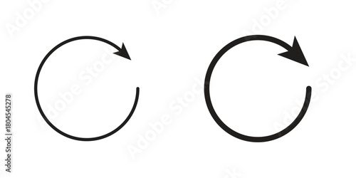 Rotate right icon symbol. Illustration for web and mobile app. Line and solid style