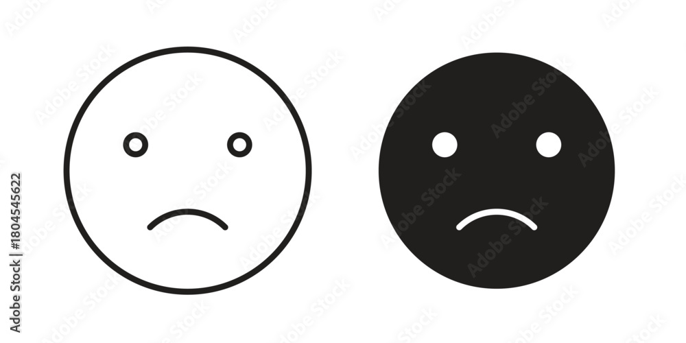 Fototapeta premium Sad icon symbol. Illustration for web and mobile app. Line and solid style