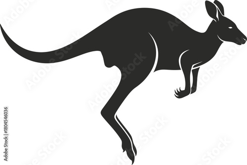 Kangaroo silhouette illustration jumping animal australia wildlife design eps