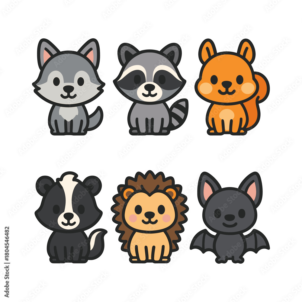 Fototapeta premium Cute Forest Animal Characters Collection