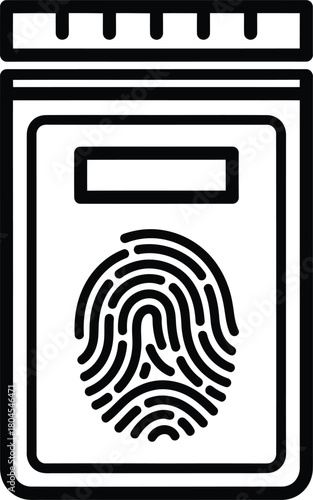 Fingerprint identification card security access control biometric scan eps silhouette