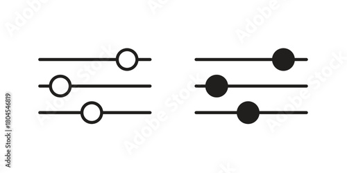 Settings sliders icon symbol. Illustration for web and mobile app. Line and solid style
