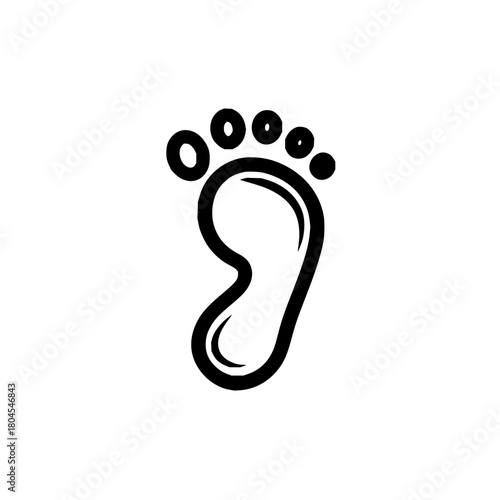 Footprint outline vector graphic design, human foot print illustration for medical and health concept art