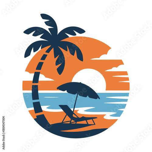 Tropical beach vacation sunset