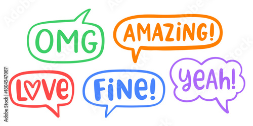 Chat Bubbles Social Media Message Speech Clouds