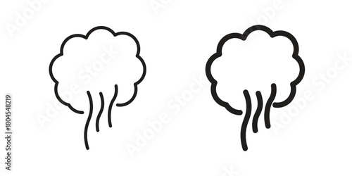 Smoke icon symbol. Illustration for web and mobile app. Line and solid style