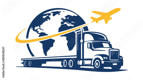 Global freight and shipping icon