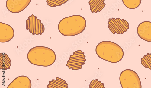Potato pattern background vector design