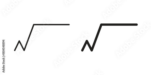 Square root icon symbol. Illustration for web and mobile app. Line and solid style