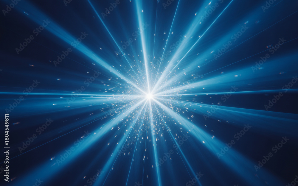 Fototapeta premium Abstract blue light streaks radiating from a central point creating a sense of speed and energy perfect for technology presentations and futuristic designs with a modern aesthetic