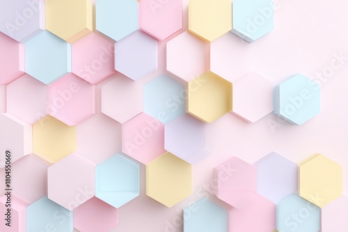 Honeycomb Hue: A pastel-colored honeycomb design captivates, offering a blend of artistic abstraction and geometric precision. These hexagons create an inviting and visually calming aesthetic.