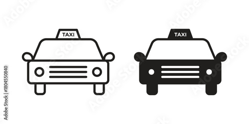 Taxi icon symbol. Illustration for web and mobile app. Line and solid style