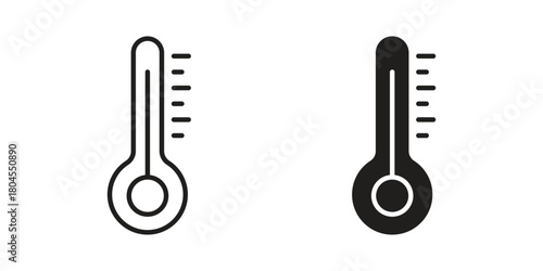 Temperature icon symbol. Illustration for web and mobile app. Line and solid style